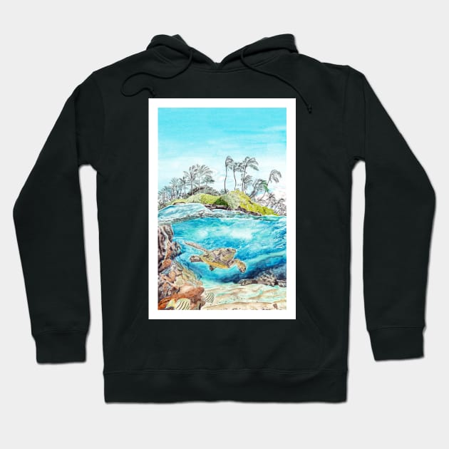 Hawaii Beach Hoodie by NorrskenArt